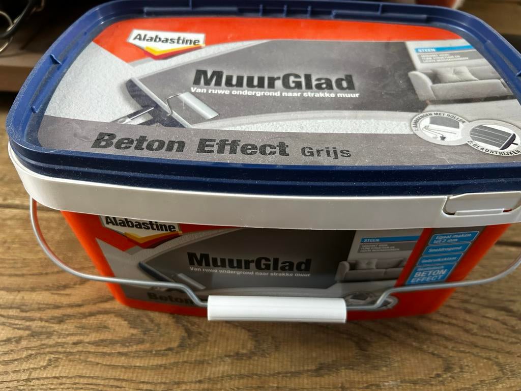 Alabastine Muurglad Beton Effect Grijs 5L - Ongebruikt, Doe-het-zelf en Verbouw, Verf, Beits en Lak, 5 tot 10 liter, Nieuw, Ophalen of Verzenden