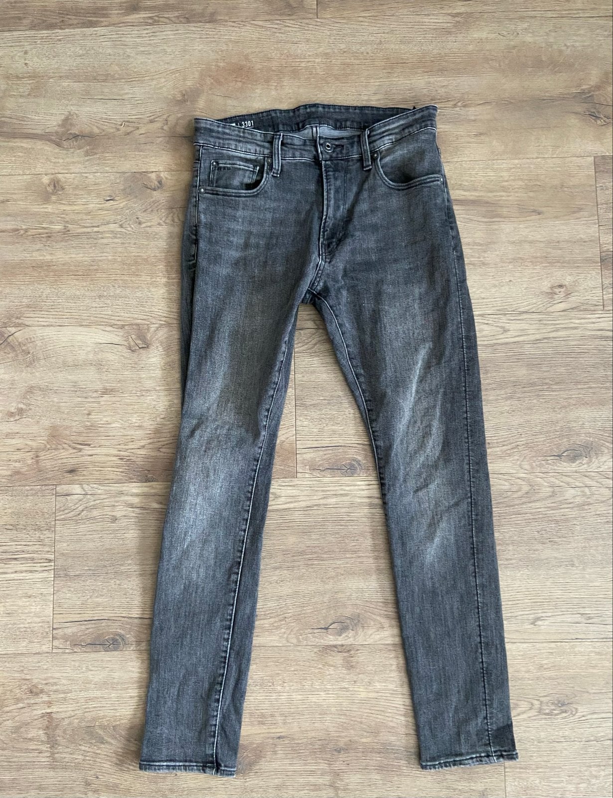 G-Star Raw 3301 SkinnyJeans - Grijs maat 29/30, Verzenden, Zo goed als nieuw, Grijs, W32 (confectie 46) of kleiner