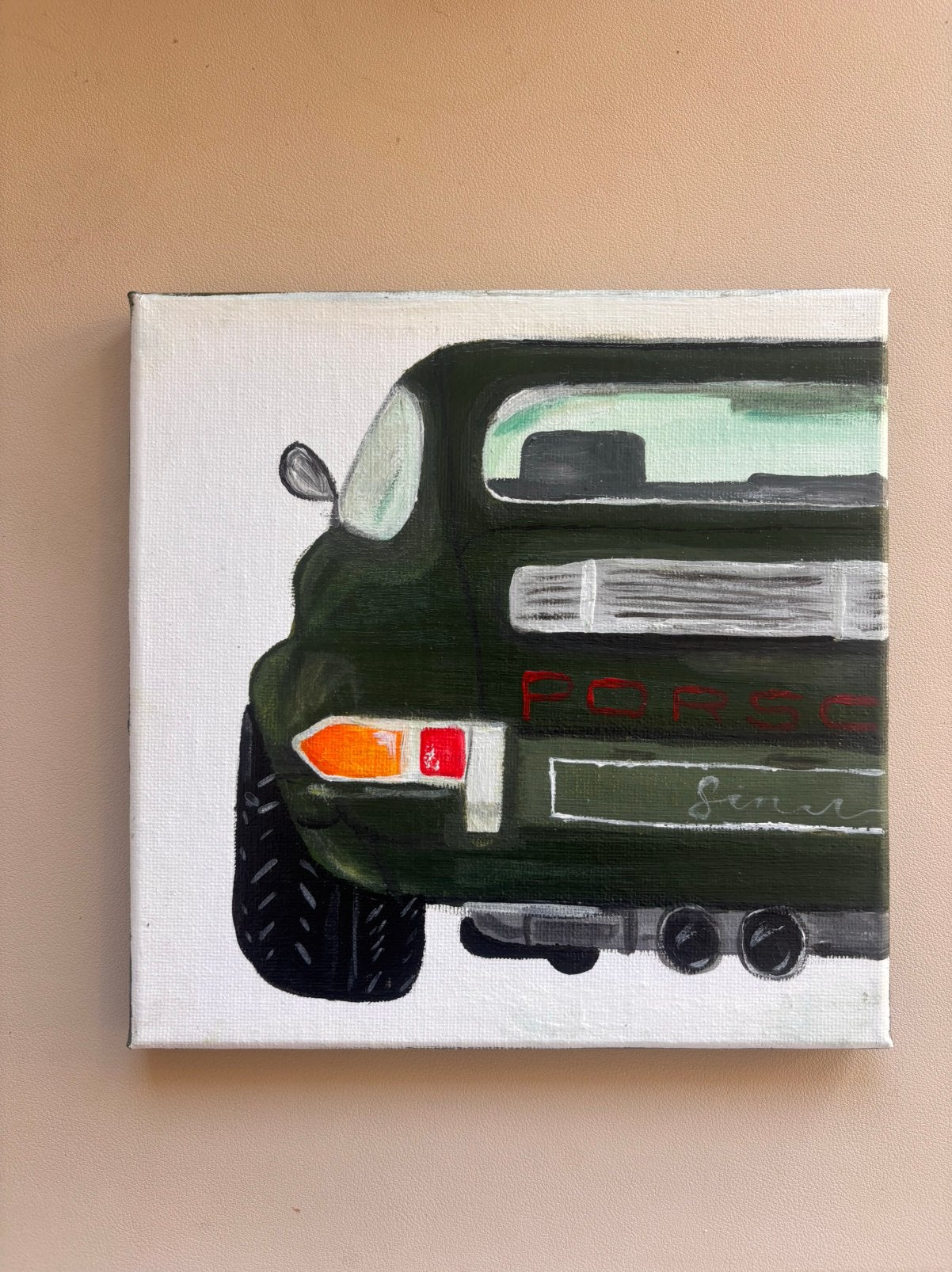 Schilderij Porsche, Voertuigen, Acrylverf, Verzenden, Ophangklaar