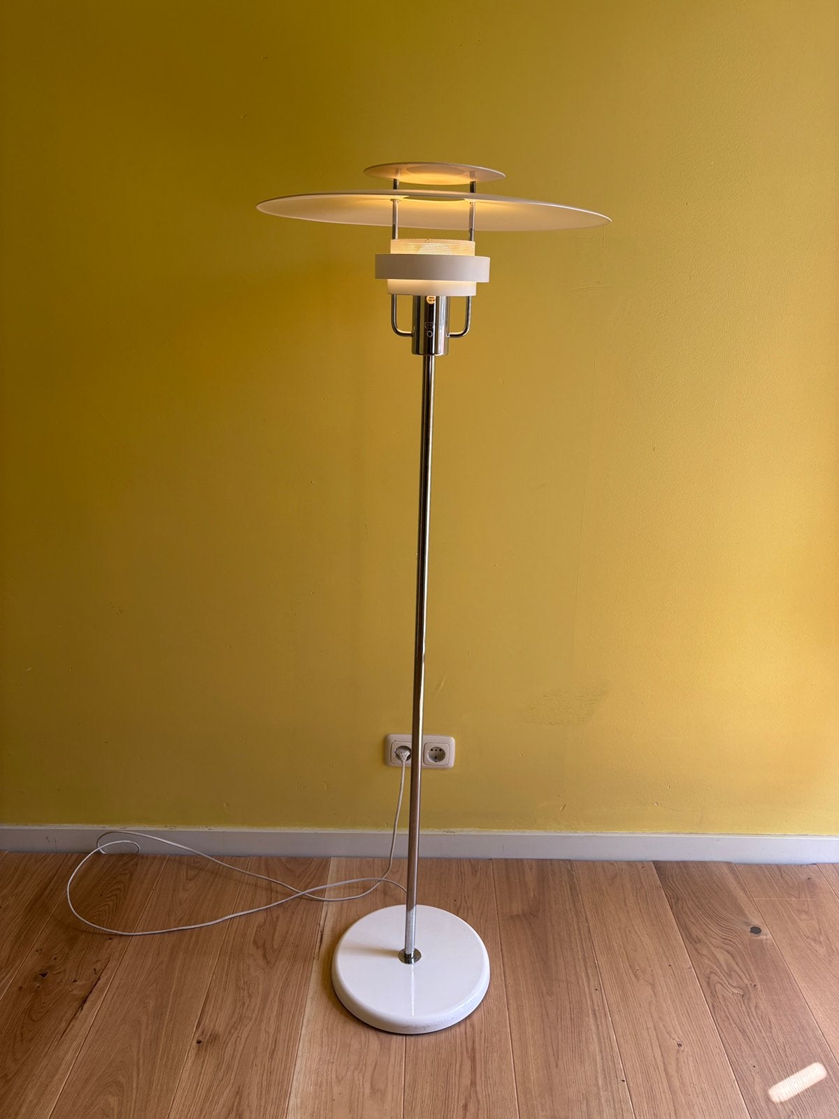 Borens Boras mid-century vloerlamp, Ophalen of Verzenden, Zo goed als nieuw, Metaal, 100 tot 150 cm