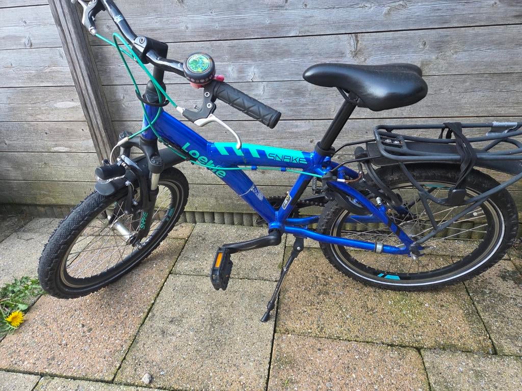 Loekie Snake kinderfiets 18 inch - Blauw, Ophalen of Verzenden, Gebruikt, 16 tot 20 inch, Loekie