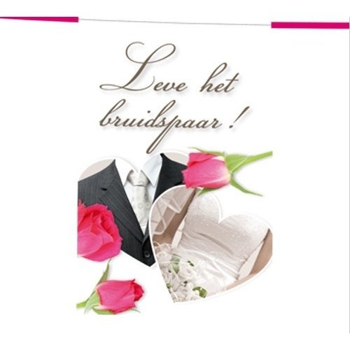 Vlaggenlijn Leve het Bruidspaar, Versiering, Info@all4funbaarlo.nl, BAARLO LB, Nieuw