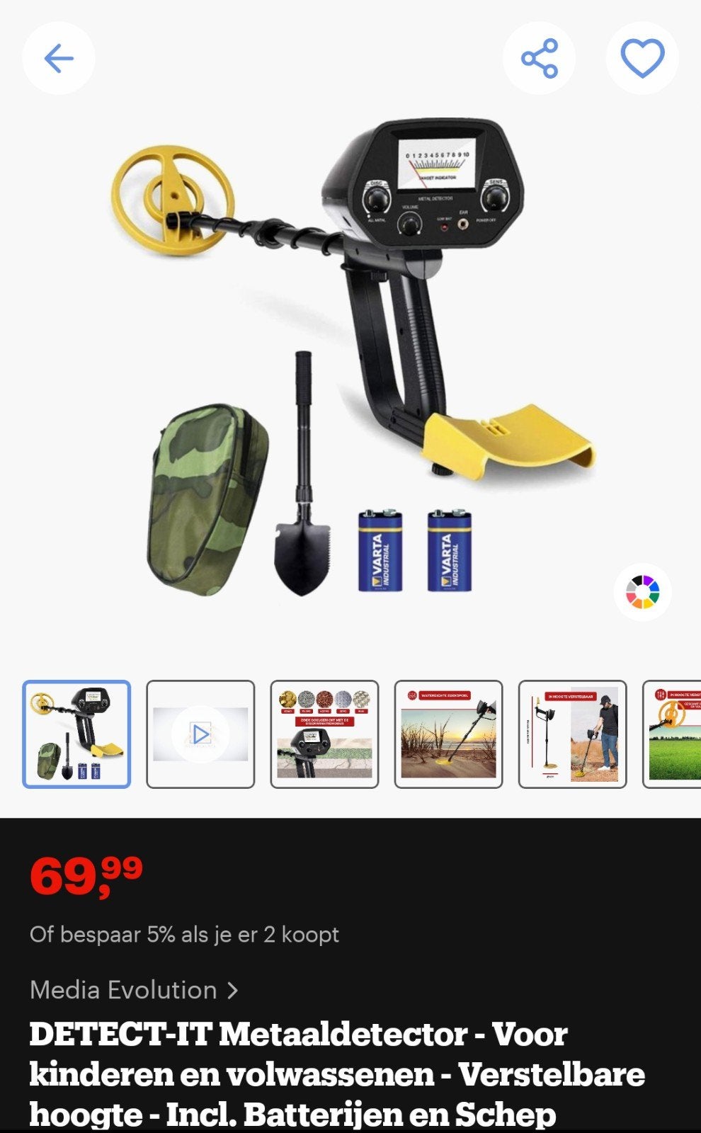 metaal detector, Ophalen, Zo goed als nieuw