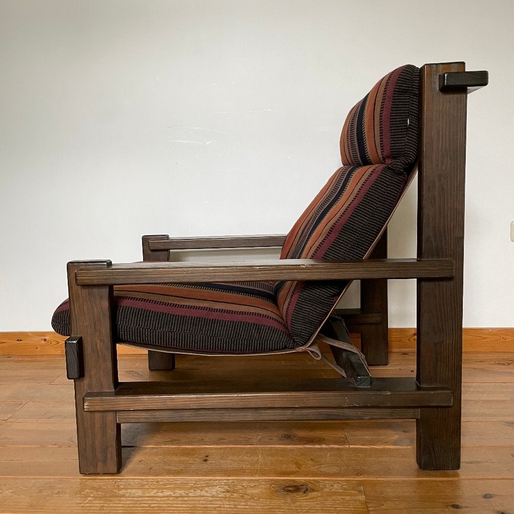 vintage brutalist fauteuil Carl Straub jr. 60/70, Huis en Inrichting, Fauteuils, Ophalen, 75 tot 100 cm, Stof, Nvt