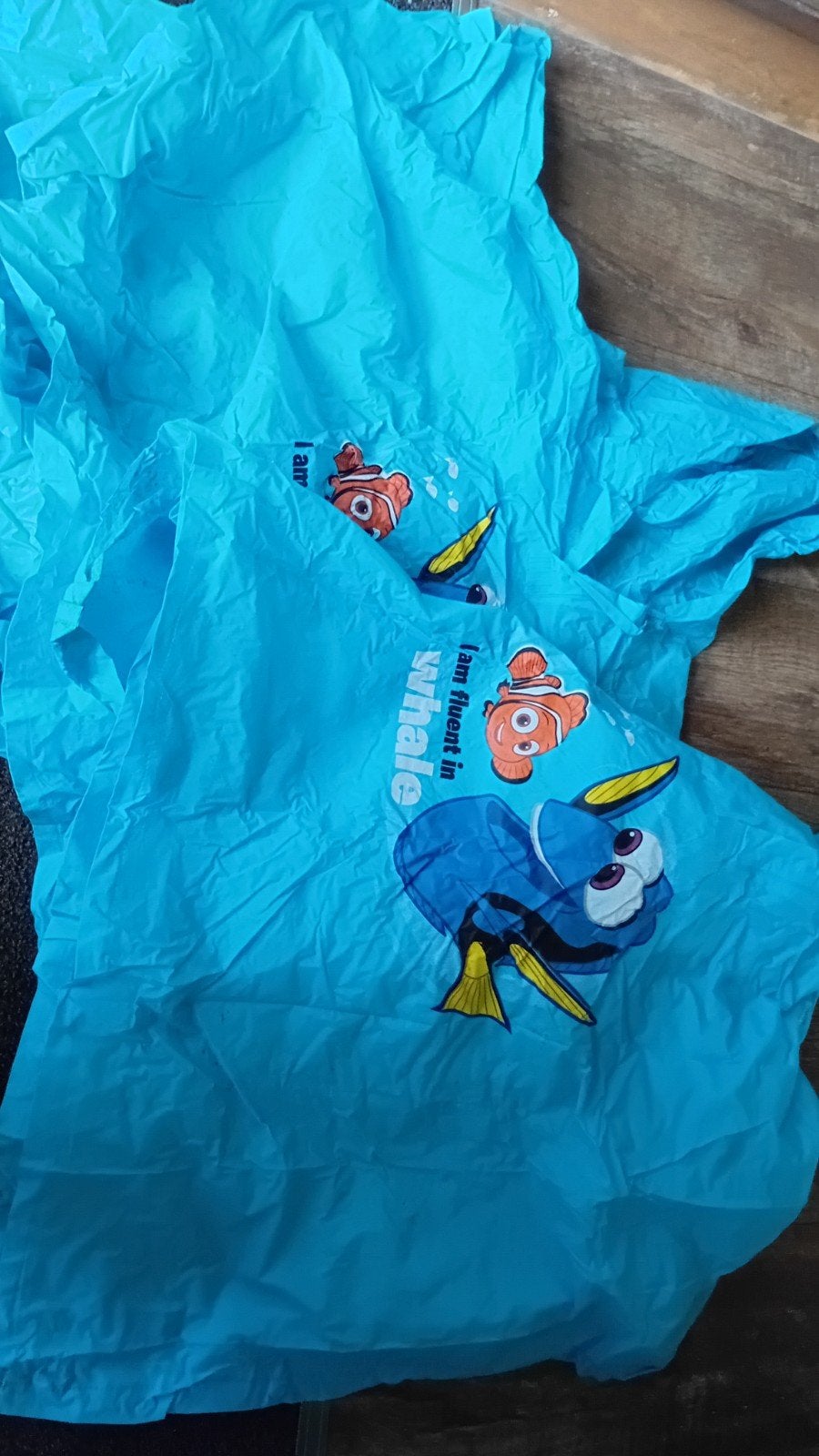 2 blauwe regenponcho's met Finding Nemo/Dory print, Ophalen