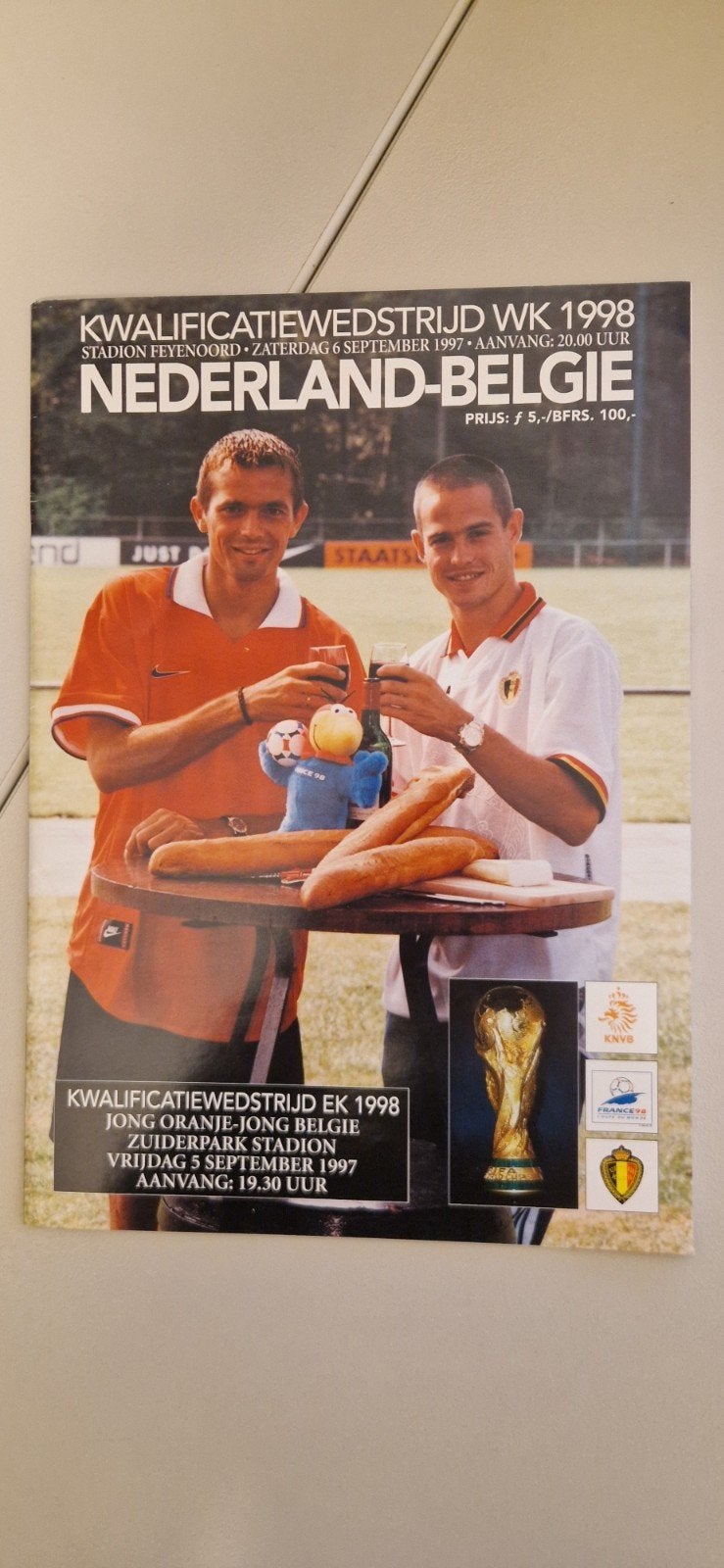 Programmaboekje Netherlands - België  1997
Netherlands - B, Ophalen of Verzenden