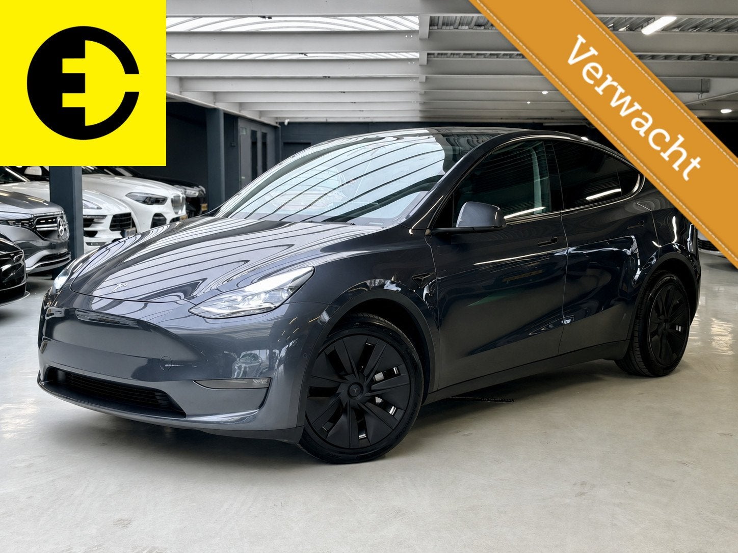 Tesla Model Y Long Range AWD 75 kWh | Warmtepomp | Stuurverw, Auto's, Tesla, Automaat, Gebruikt, Zwart, 351 pk