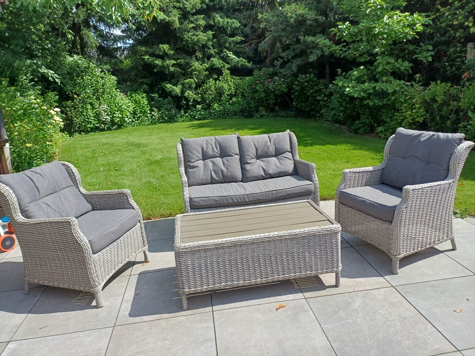 Luxe Loungeset met 2 Stoelen, Bank en Salontafel, Tuin en Terras, Tuinsets en Loungesets, Ophalen, 4 zitplaatsen, Zo goed als nieuw