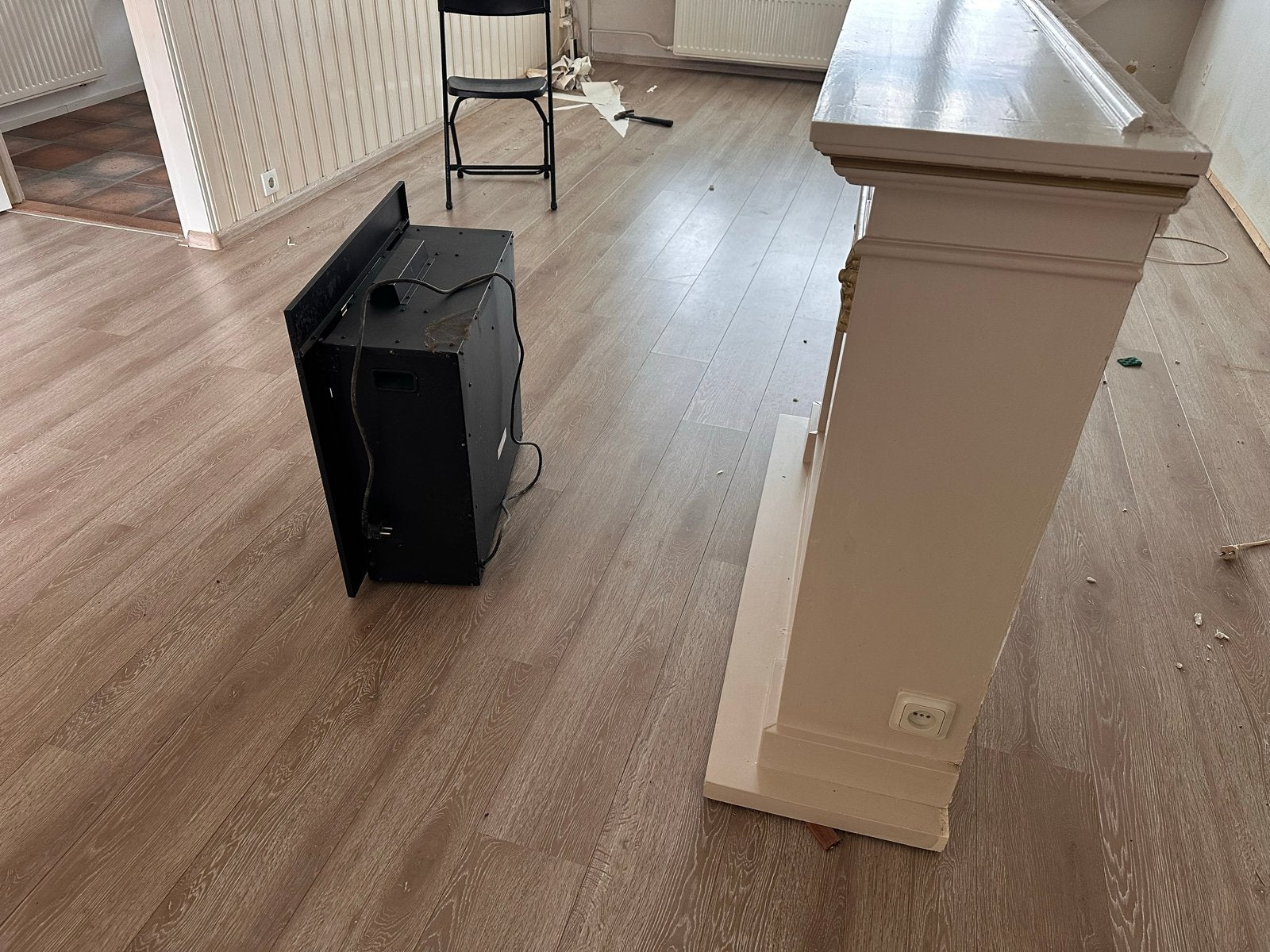 Elektrische haard eventueel met schouw, Ophalen, Zo goed als nieuw, Vrijstaande haard, Elektrische haard