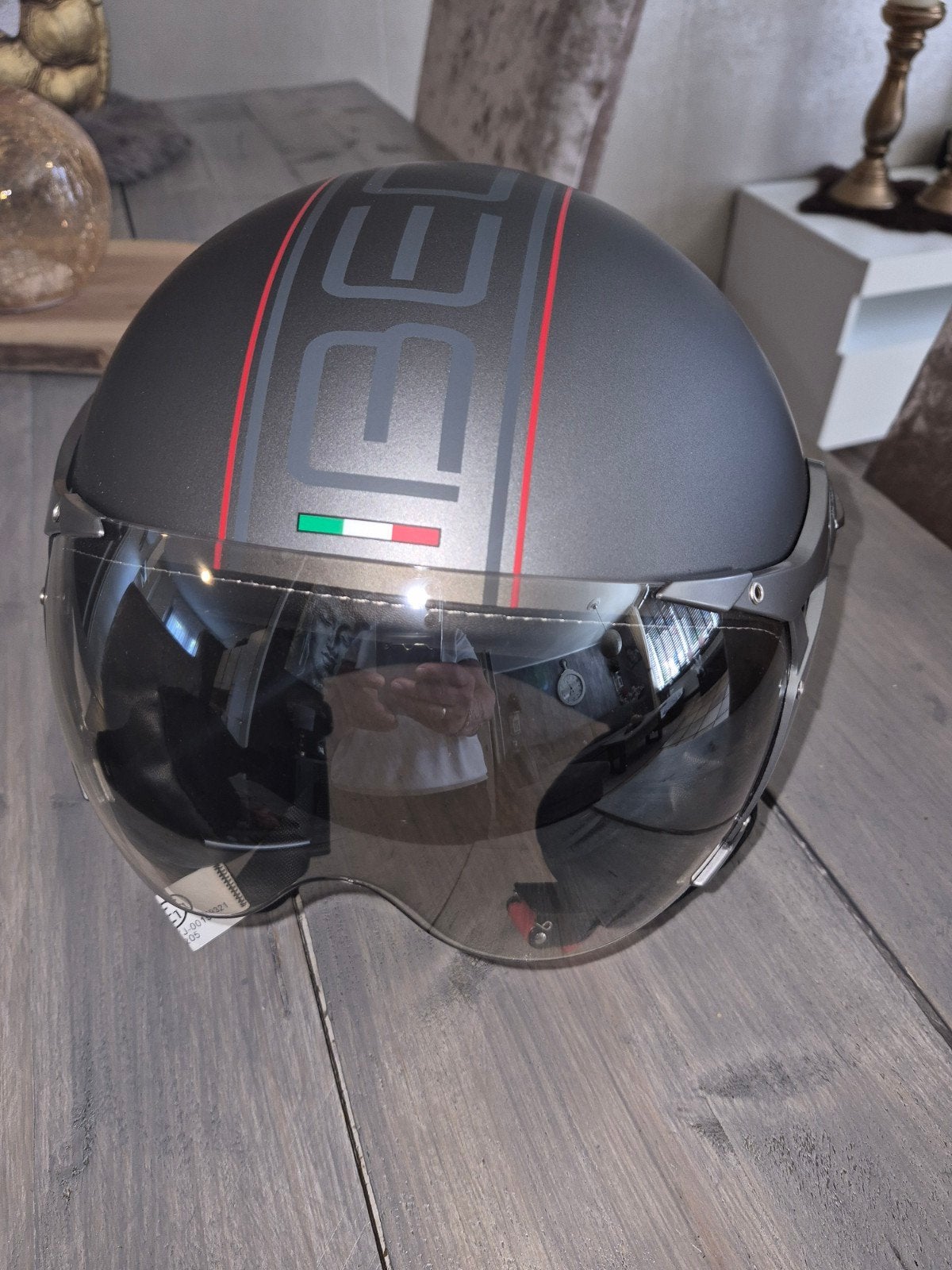 Bell Jethelm XXL - Mat Zwart met Italiaanse strepen, Ophalen, Zo goed als nieuw, Extra large of groter