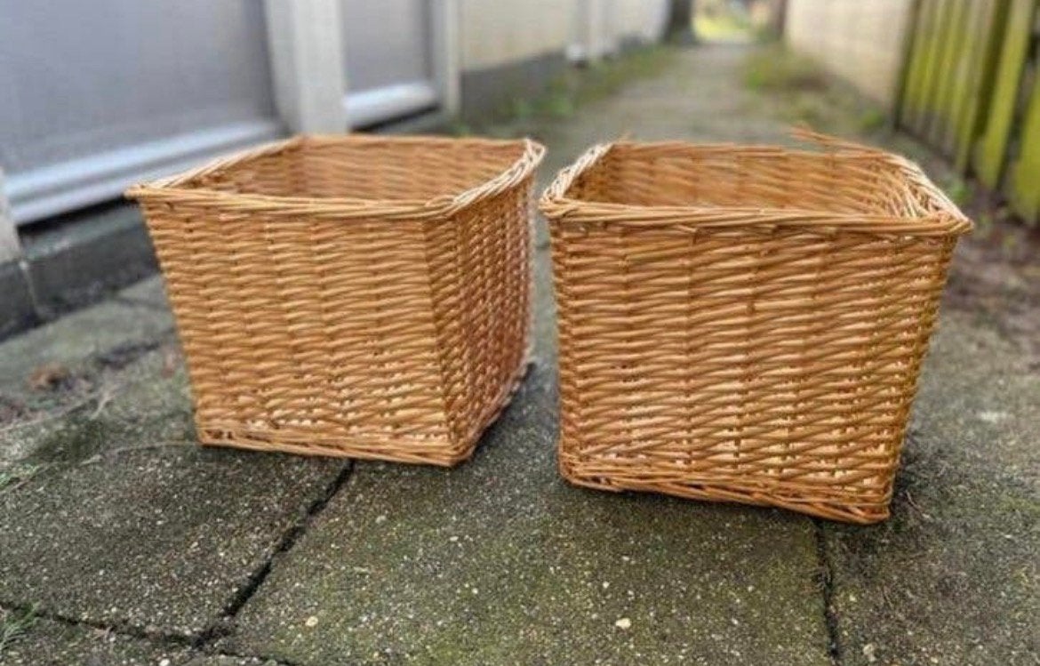 Rieten manden, Huis en Inrichting, Ophalen, Gebruikt, Gevlochten, Mand