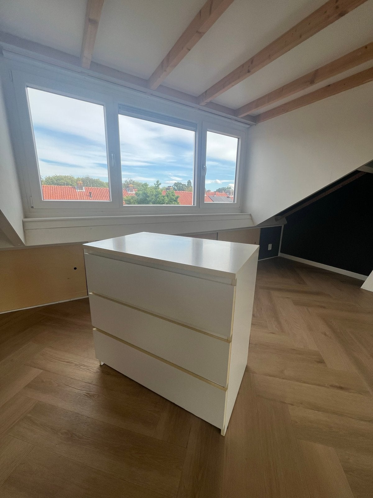 Witte ladekast met 3 lades - Zo goed als nieuw, Ophalen, Kunststof, 100 tot 150 cm, 50 tot 100 cm