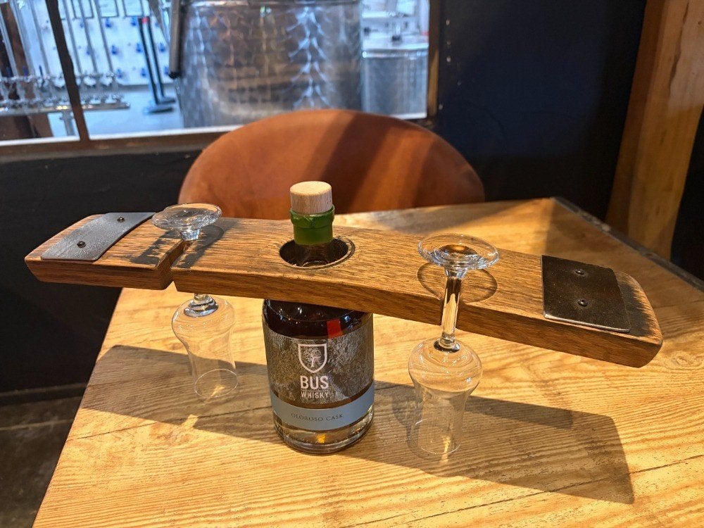 Whisky fles- en glashouder van echte duigen - Handgemaakt, Ophalen, Nieuw