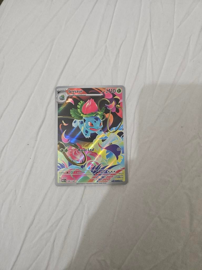 Ivysaur Pokémon Kaart - Full Art Foil, Ophalen of Verzenden, Zo goed als nieuw, Losse kaart, Foil