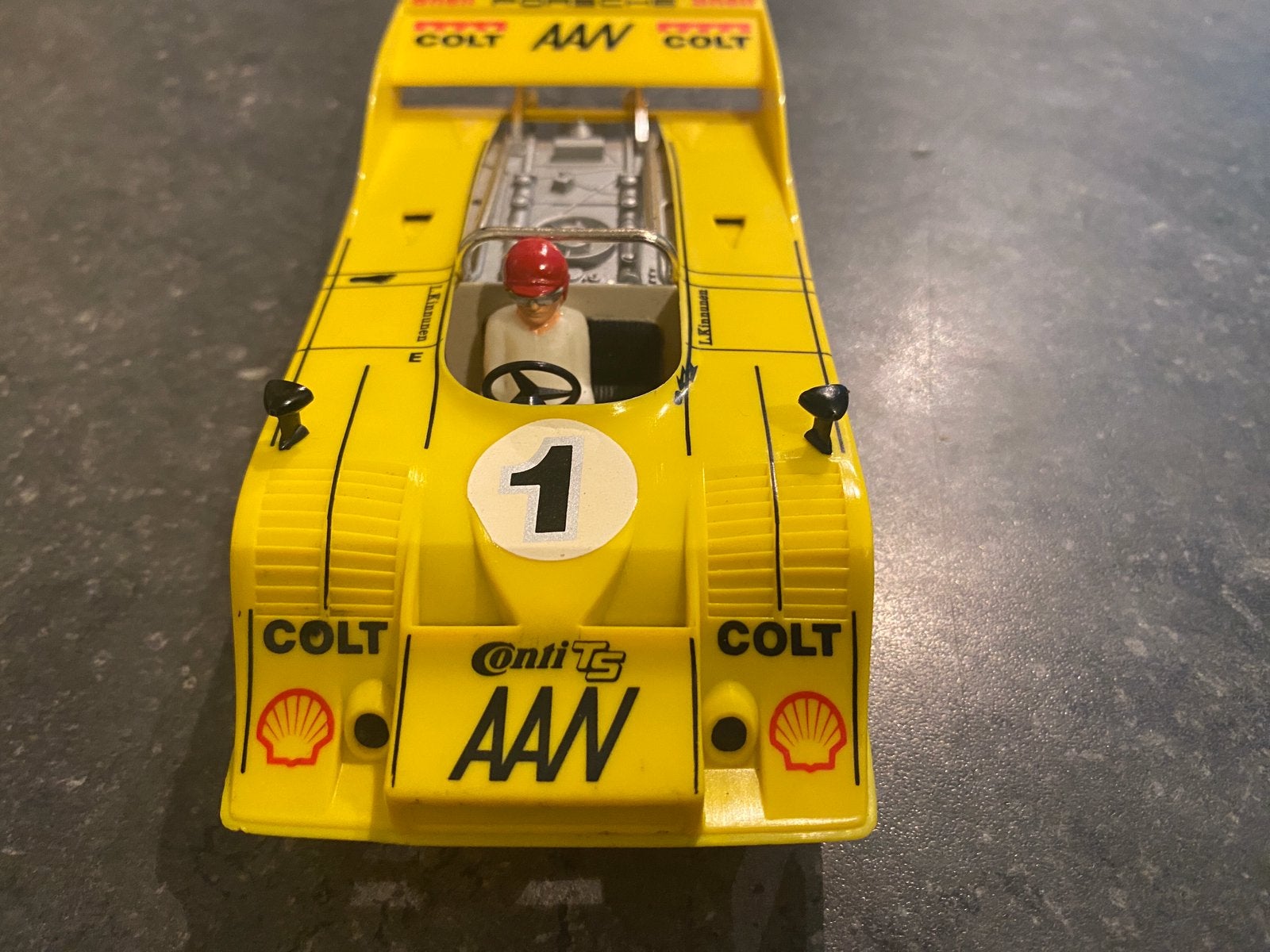 Fleischmann 3202 porsche can am 917-10 geel zwarte spiegels, Ophalen of Verzenden, Zo goed als nieuw, Elektrisch, Fleischmann