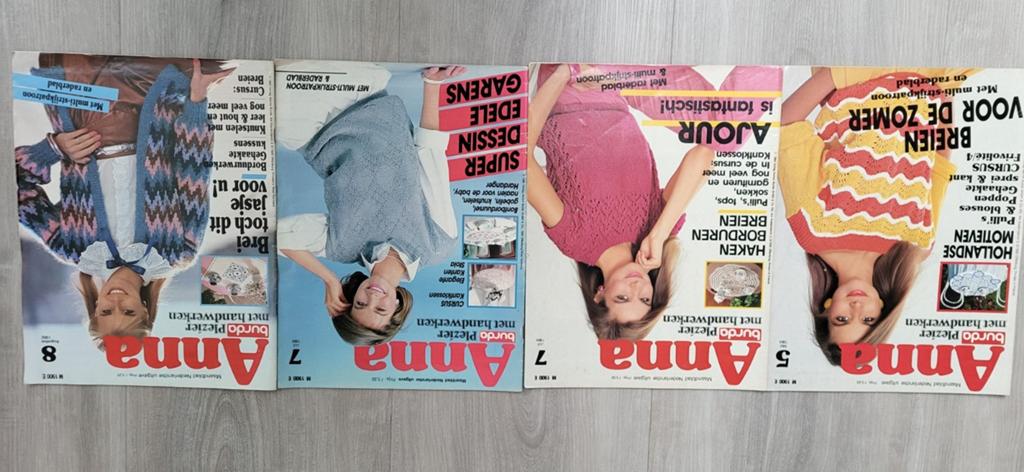 4 Anna breien haken en borduren patronen 1982, 1984 en 1985, Ophalen of Verzenden, Zo goed als nieuw, Breien of Haken, Patroon of Boek