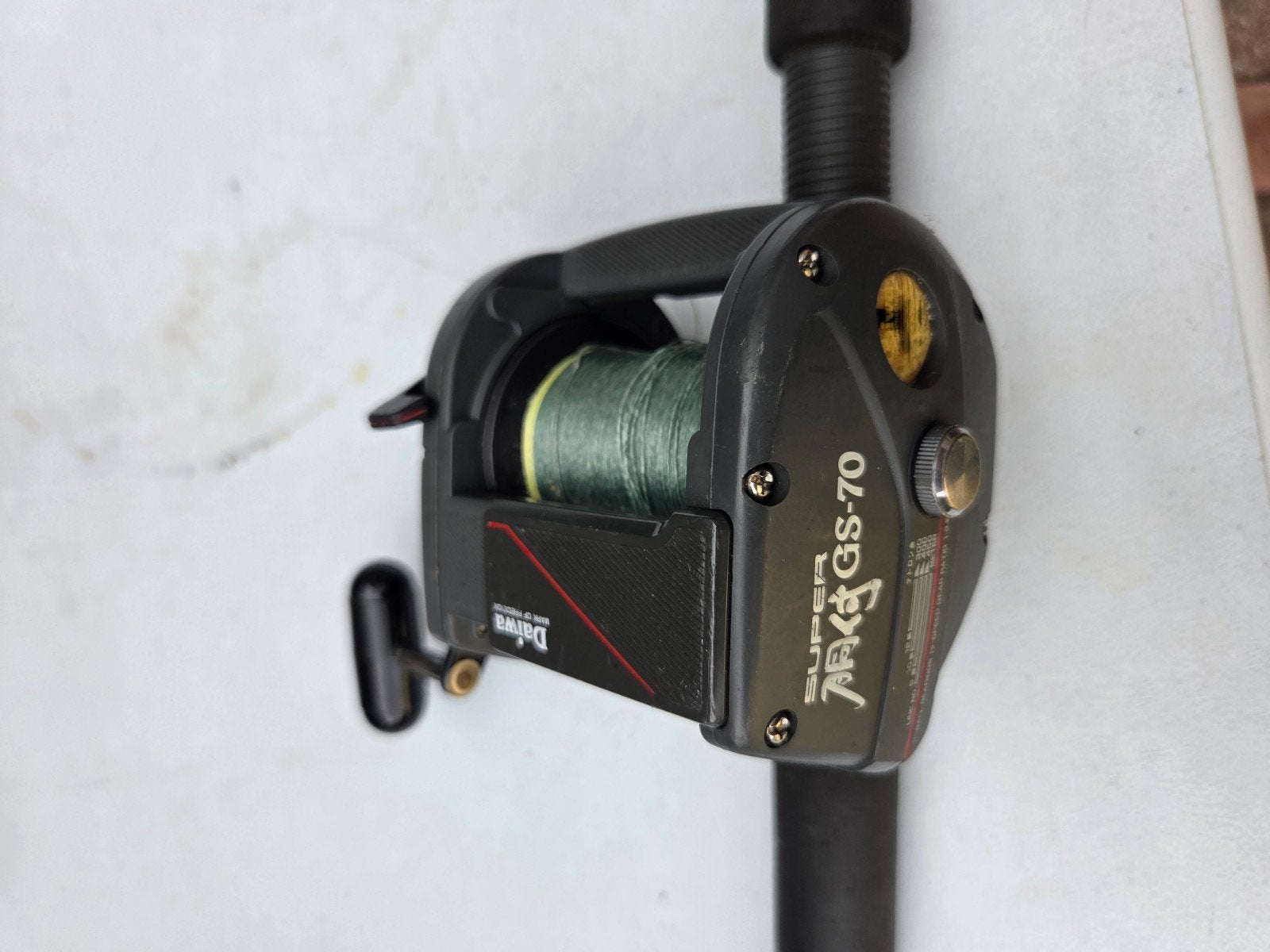Ugly stick 40-80lb +Daiwa Super GS-70 reel, Ophalen, Gebruikt, Complete hengel