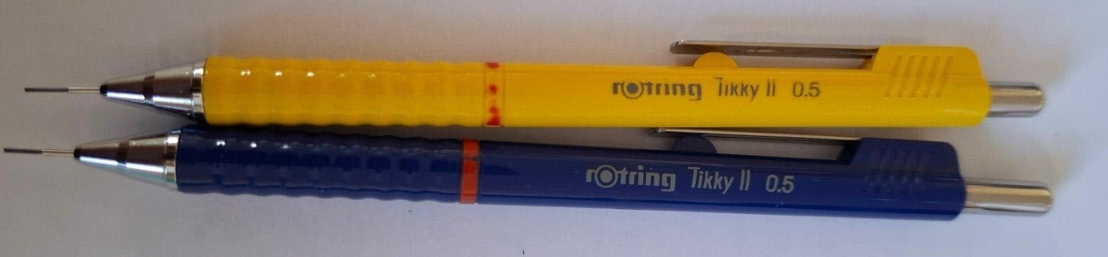 2 x vulpotlood rotring vulpotloden geel en blauw, Ophalen of Verzenden