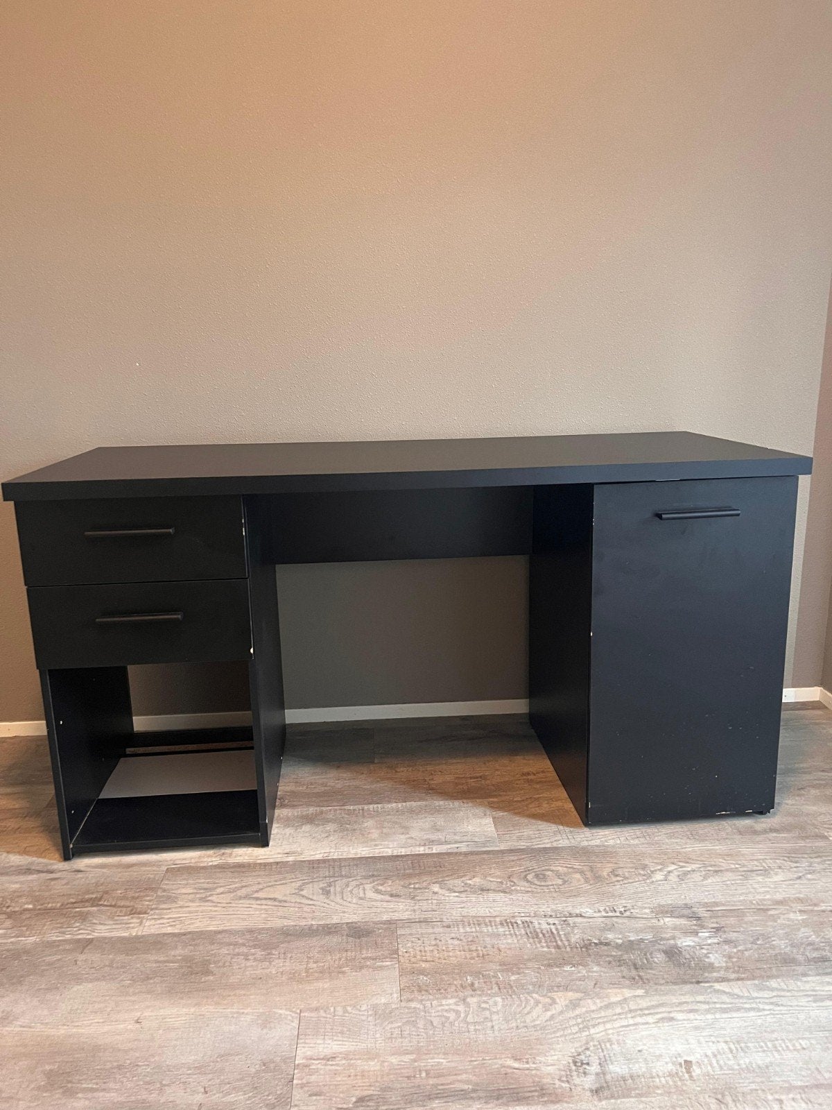 Zwart bureau met lades (145x60x77cm), Ophalen of Verzenden
