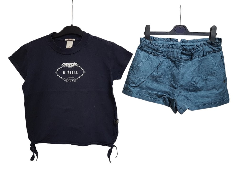Mooi blauw fake leer JILL & MITCH shortje maat 134-140., Broek, Zo goed als nieuw, Jill & Mitch, Verzenden