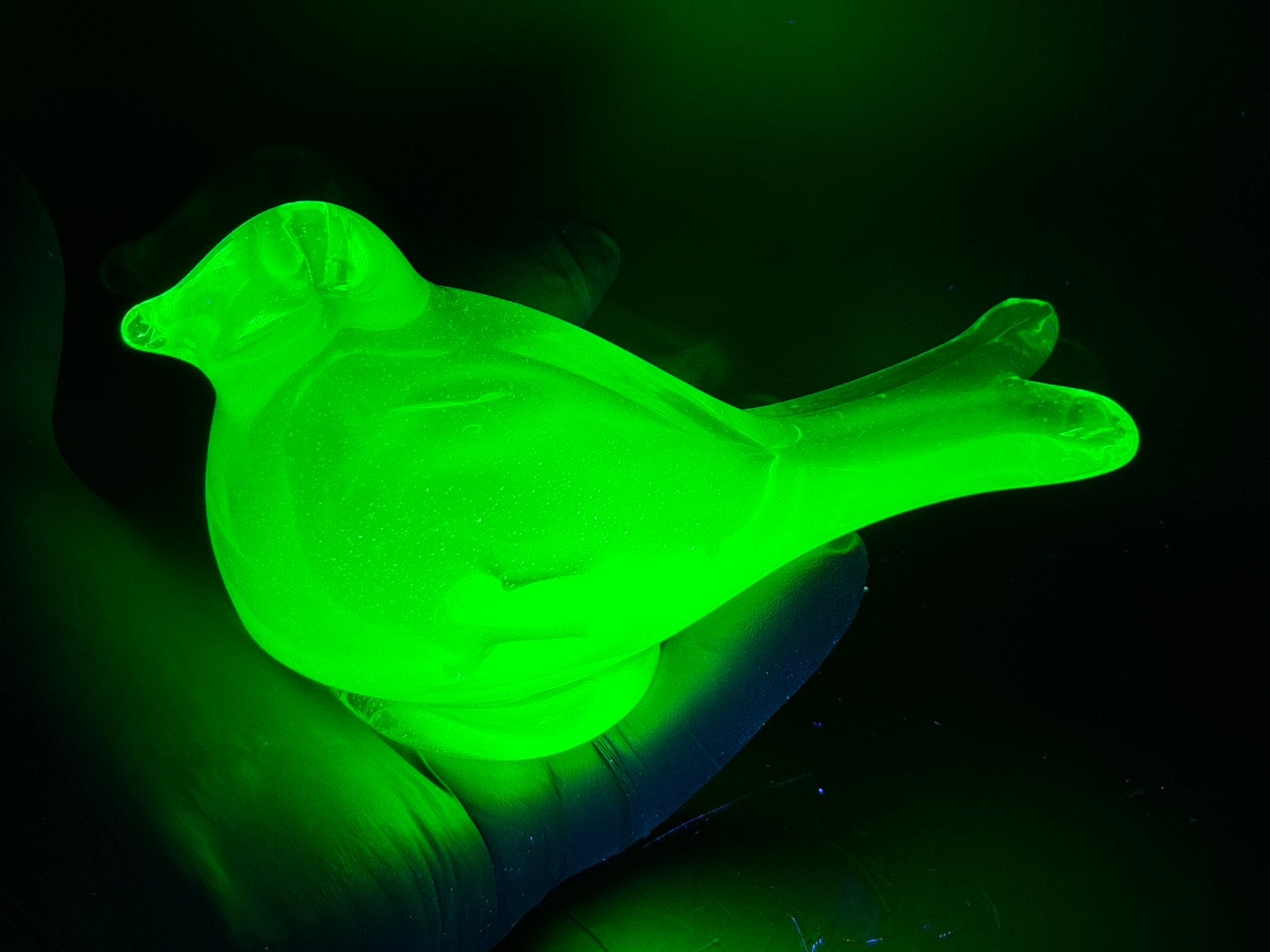 Uranium glass bird, Ophalen of Verzenden