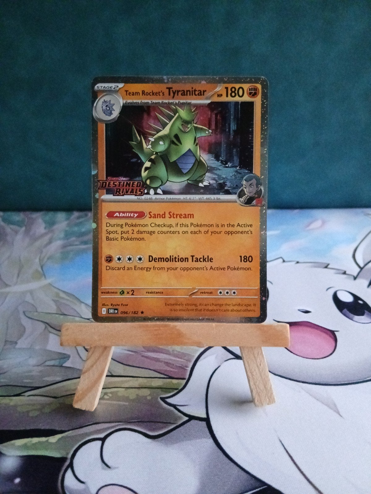 Team Rocket's Tyranitar #096/182 Destined Rivals Stamp, Verzenden, Nieuw, Losse kaart, Foil