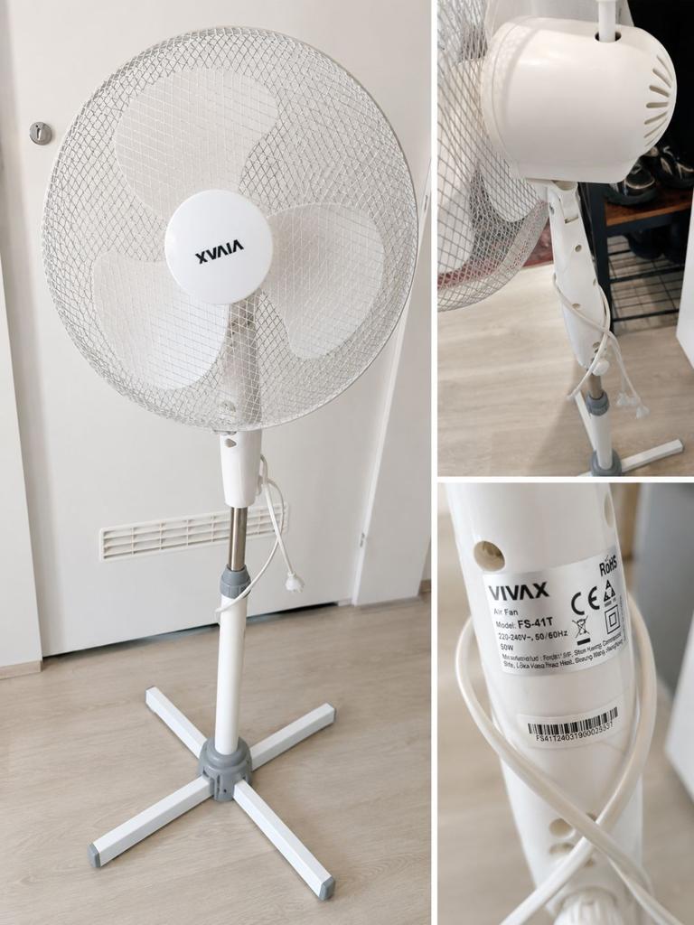 VIVAX FS-41T Statiefventilator - Werkt prima, Witgoed en Apparatuur, Ventilatoren, Ophalen, Gebruikt, Statiefventilator