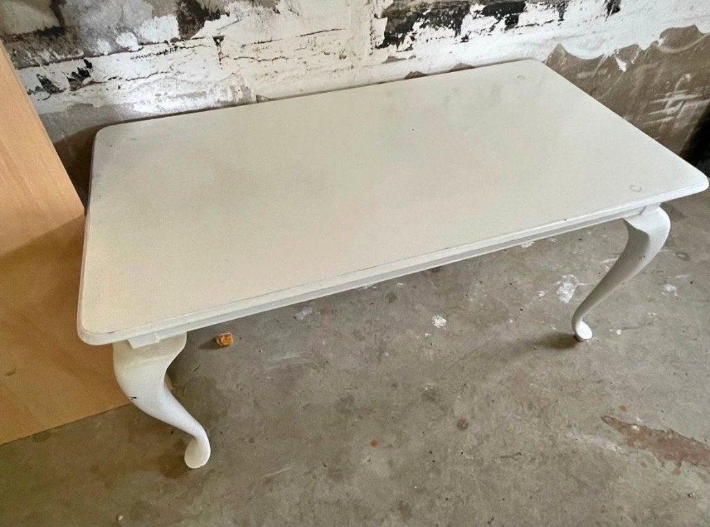 Brocante witte salontafel - salontafeltje / Queen Ann, Huis en Inrichting, Tafels | Salontafels, Ophalen, 50 tot 100 cm, ---, 50 tot 100 cm