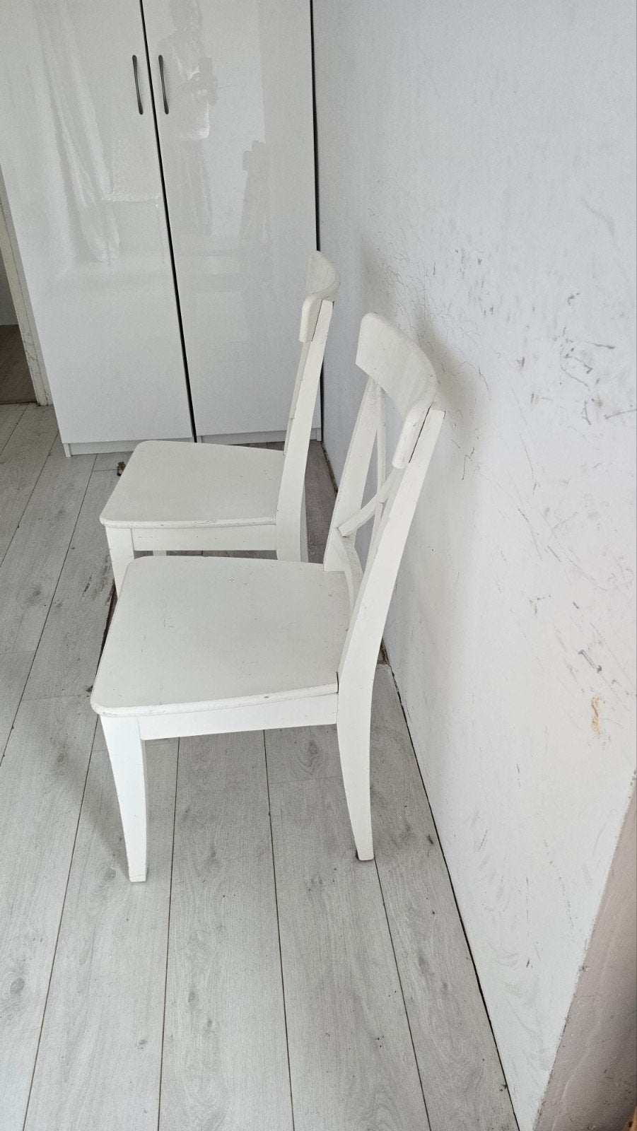 Twee  ikea  stoelen, Ophalen of Verzenden, Wit, Twee