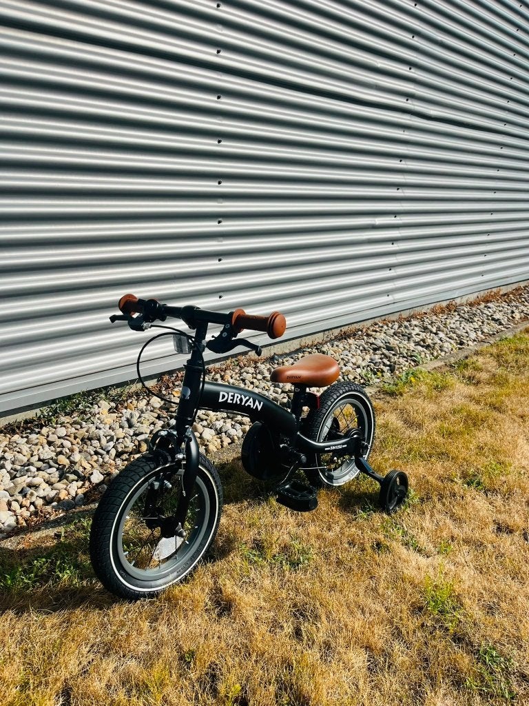 DERYAN 3-in-1 Kinderfiets 12 inch – Zwart, Loopfiets, Deryan, Team@deryan.com, Ophalen of Verzenden