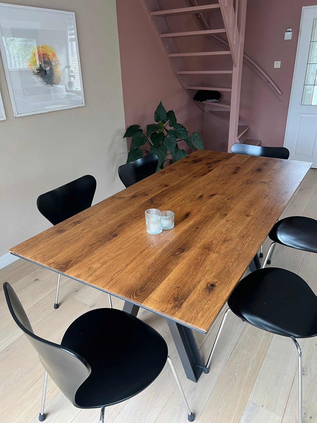 Eikenhouten design eettafel Linteloo Jinho, Ophalen, Gebruikt, Eikenhout, 50 tot 100 cm
