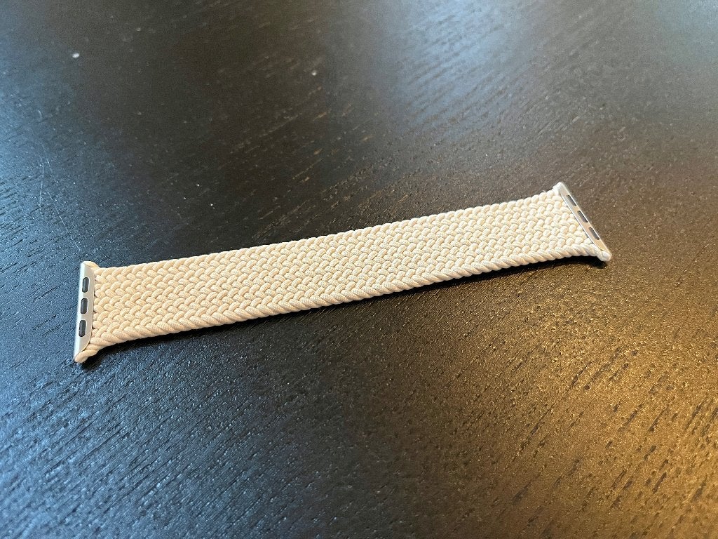 Apple Watch Gevlochten Solobandje (Maat 6, 42-46mm), Wit, IOS, Ophalen of Verzenden, Zo goed als nieuw