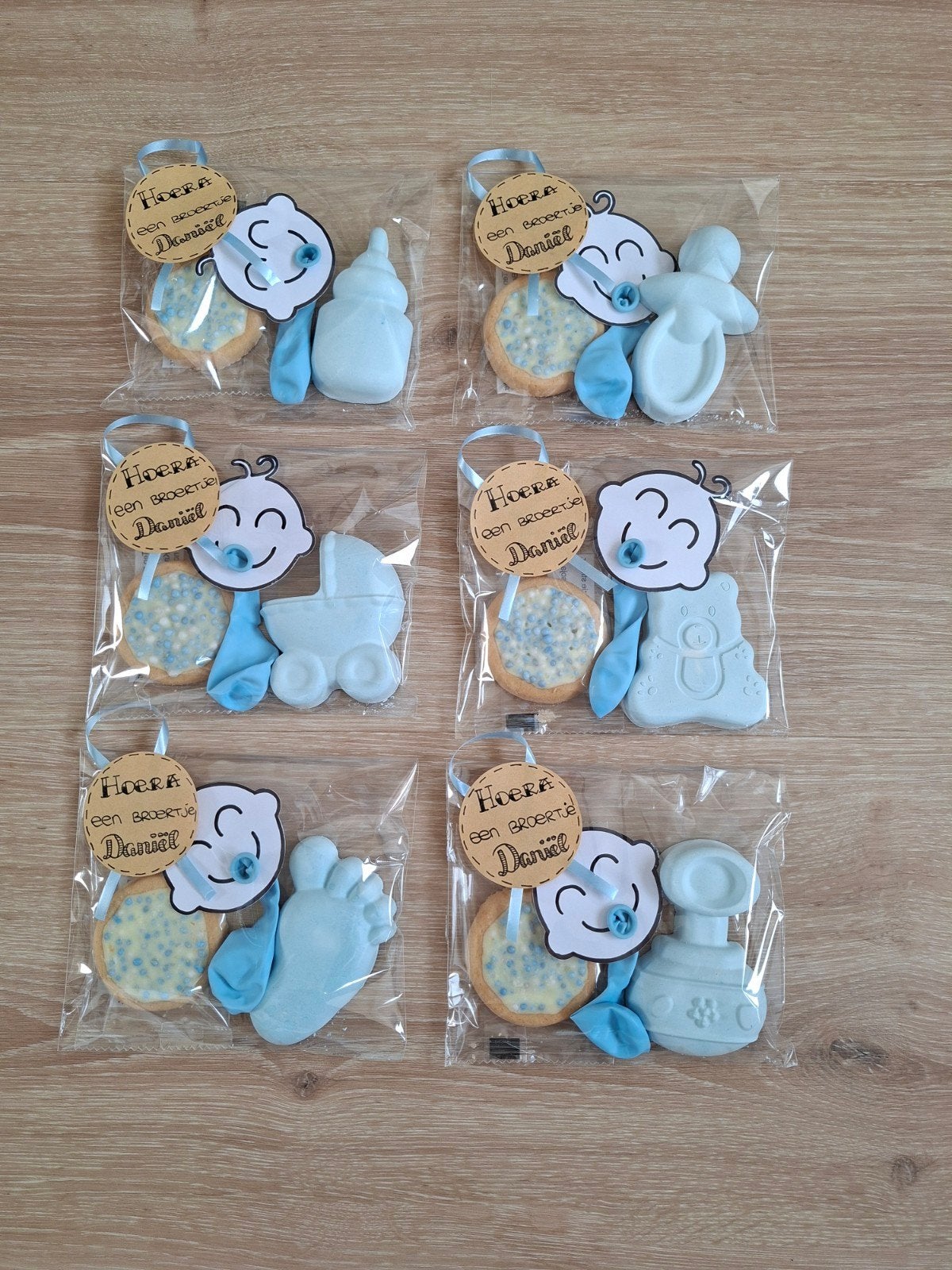 Geboorte traktatie met stoepkrijt, ballon en koekje, Ophalen of Verzenden, Nieuw, Feestartikel, Geboorte of Huwelijk