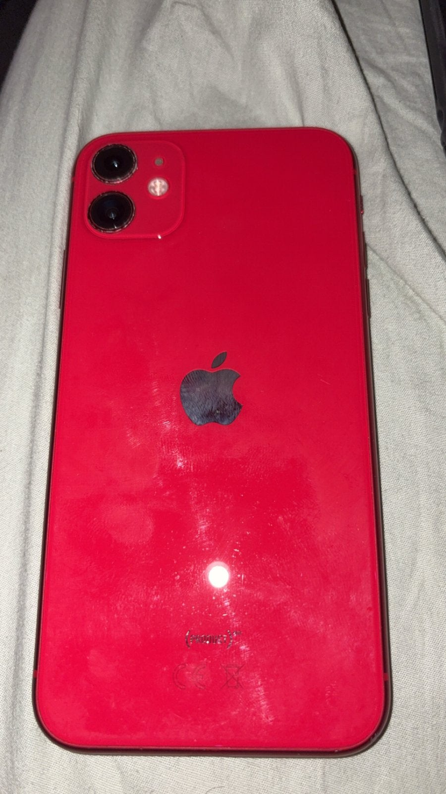 iPhone 11 64GB - Scherm defect, 100% batterij, Telecommunicatie, Gebruikt, 64 GB, Zonder simlock, Rood