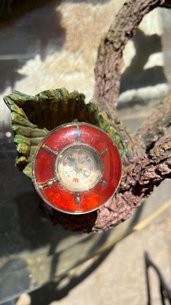 Fiat. Vintage Unieke Oranje Versnellingspookknop met Kompas, Auto diversen, Ophalen of Verzenden, Gebruikt