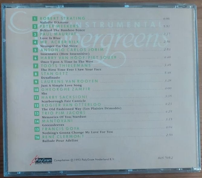CD Instrumental Evergreens, Ophalen of Verzenden, Zo goed als nieuw