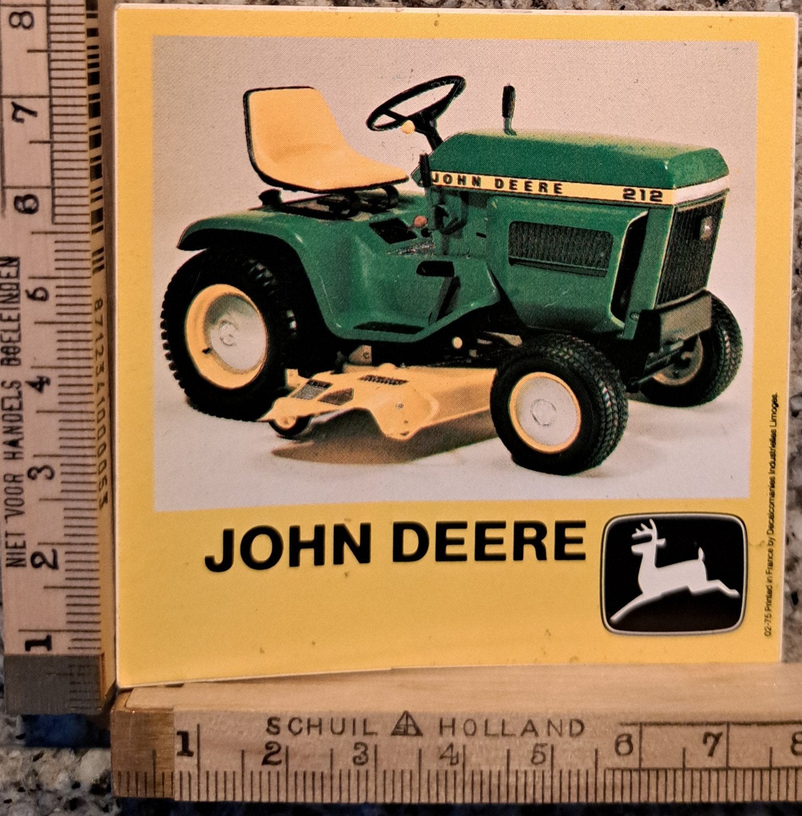 Vintage sticker John Deere tractor trekker grasmaaier, Ophalen of Verzenden, Zo goed als nieuw, Overige typen
