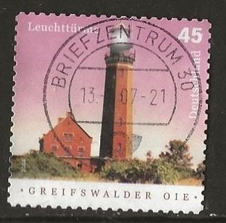 Duitsland 204, vuurtoren Greifswalder, Verzenden, 1990 tot heden, Gestempeld