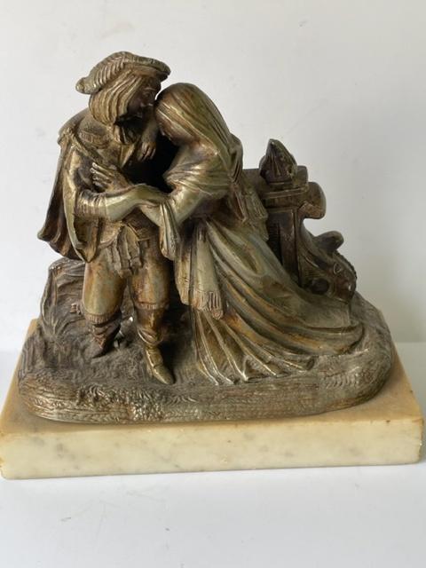 Antiek beeld Zamak Victoriaanse stijl Brevet Frankrijk 1875., Antiek en Kunst, Ophalen