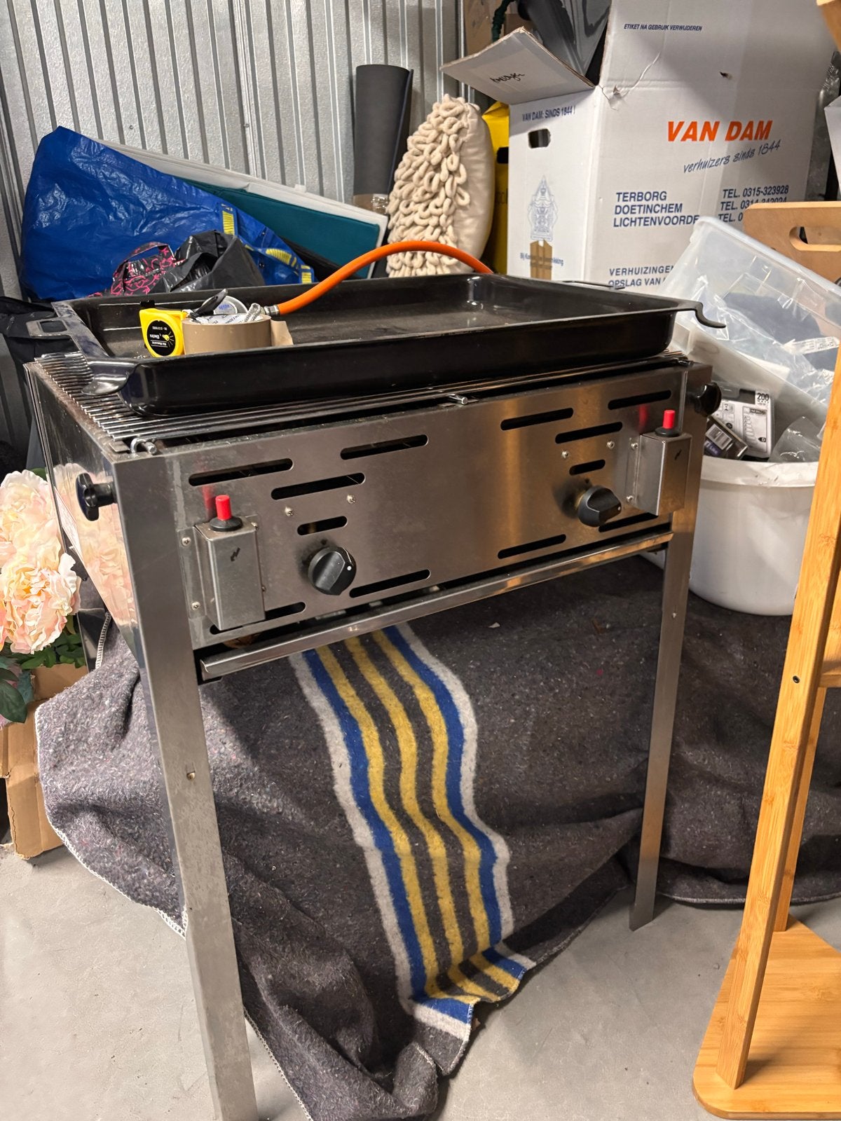 Professionele gasbarbecue met bakplaat, Tuin en Terras, Ophalen, Gebruikt