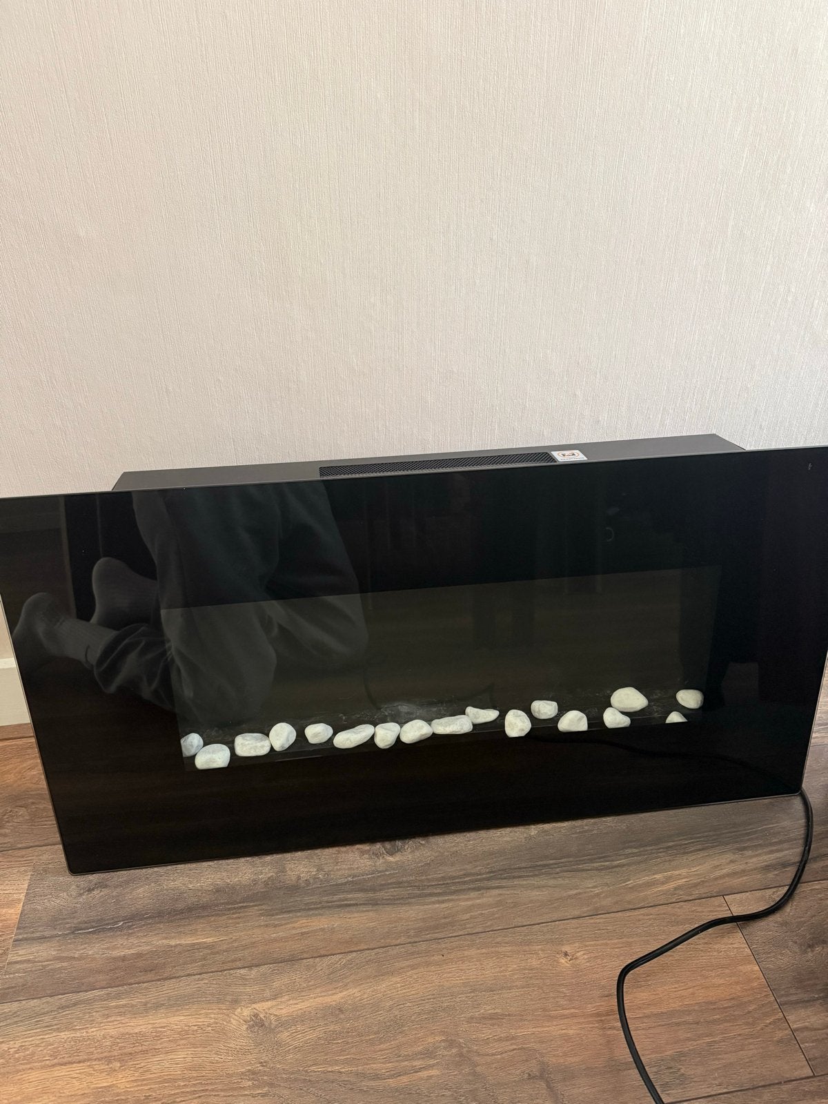 Moderne elektrische haard met afstandsbediening, Ophalen of Verzenden, Zo goed als nieuw, Hangende haard, Elektrische haard