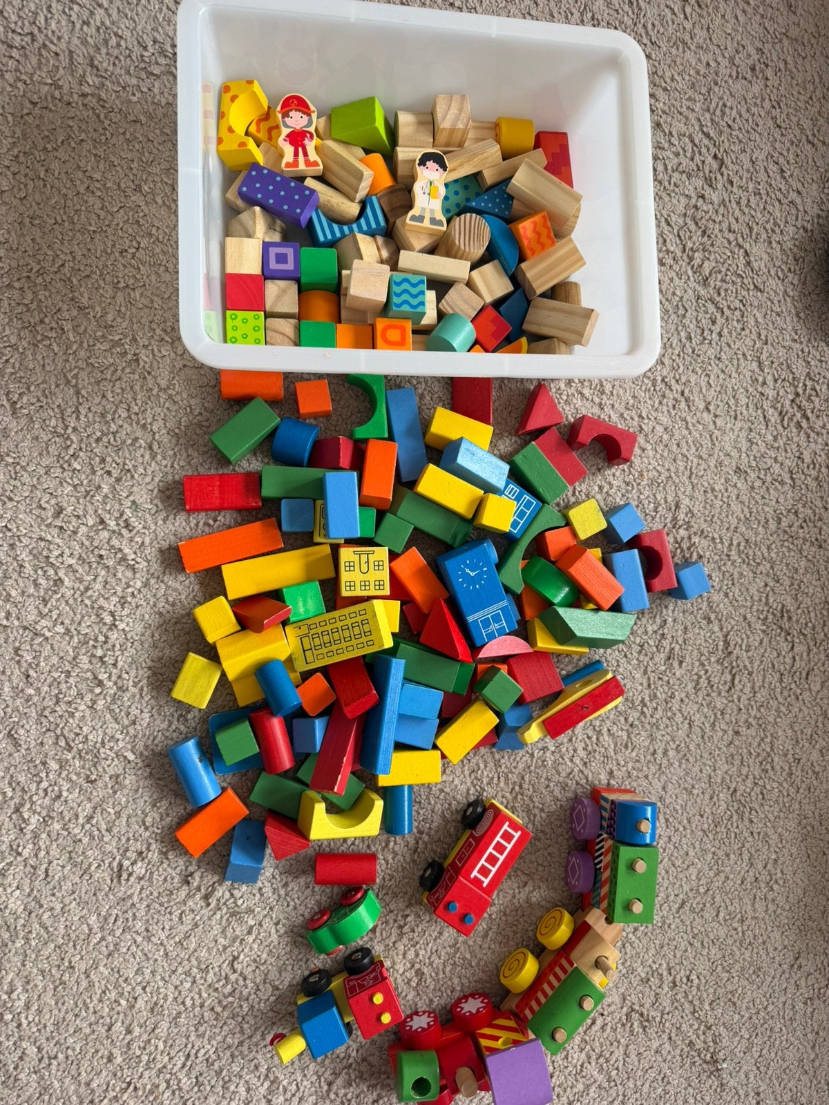Houten blokken, Kinderen en Baby's, Speelgoed | Bouwstenen, Ophalen of Verzenden