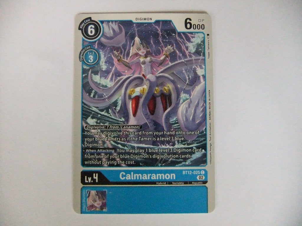 Digimon Card Game - Calmaramon BT12-025, Hobby en Vrije tijd, Verzamelkaartspellen | Overige, Zo goed als nieuw, Losse kaart, Verzenden