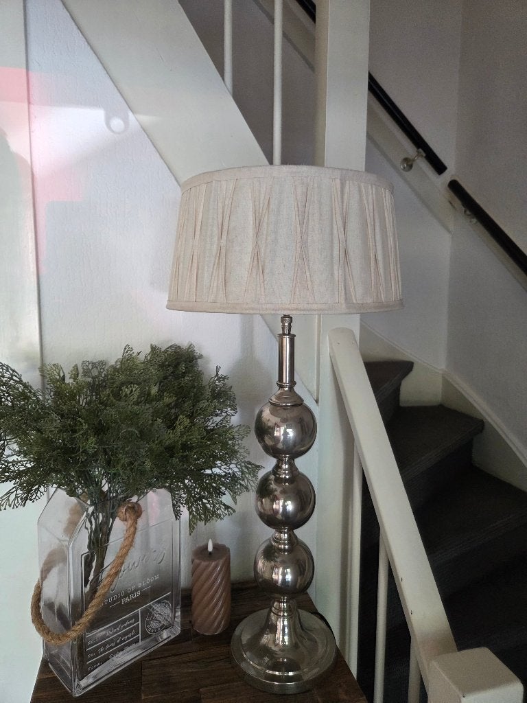 Zgan  mooie linnen zand/beige  lampenkap, Ophalen of Verzenden, Zo goed als nieuw, Beige, Rond