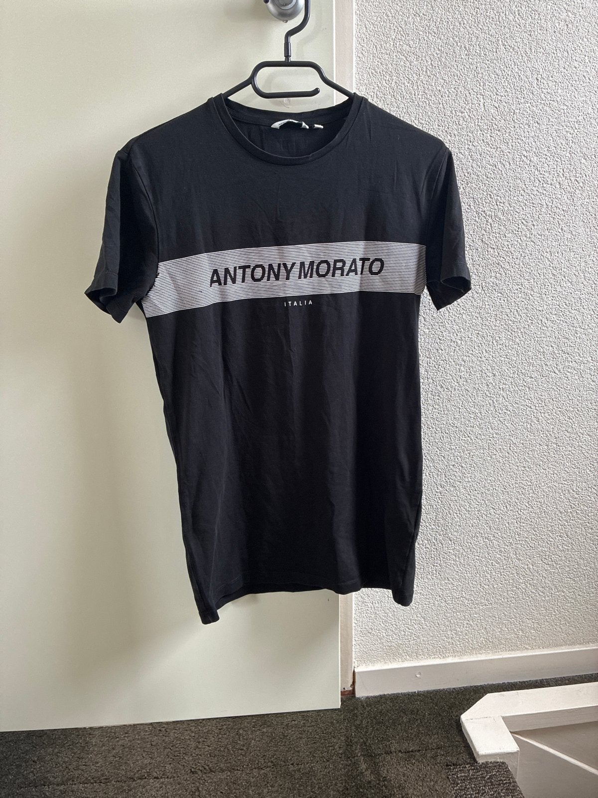 Antony Morato T-shirt Zwart met Logo - Zo goed als nieuw, Ophalen of Verzenden, Zo goed als nieuw, Maat 46 (S) of kleiner, Zwart