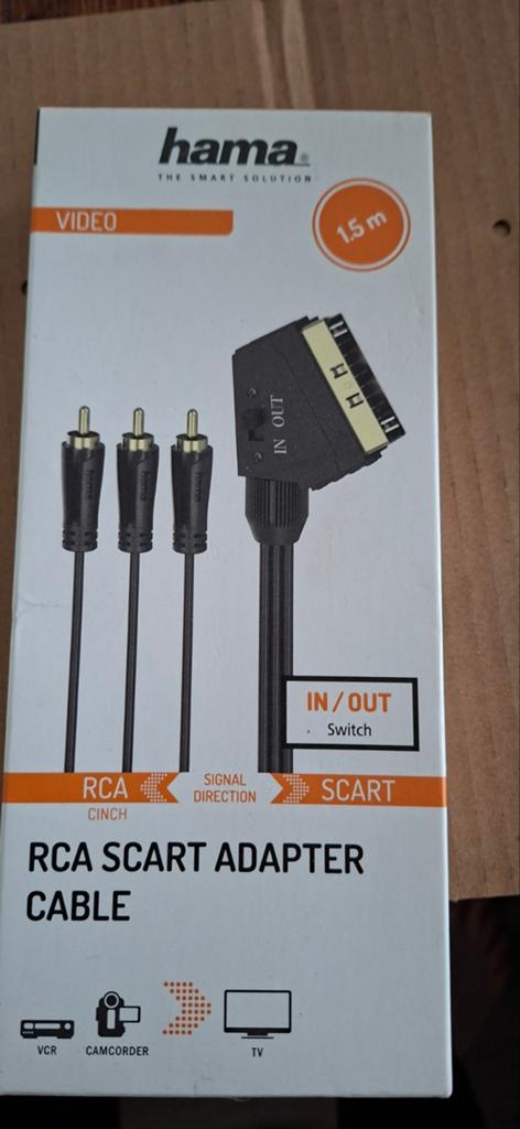 Hama RCA Scart Adapter Kabel 1.5m - Nieuw in doos, Ophalen of Verzenden, Nieuw, Minder dan 2 meter, Scartkabel