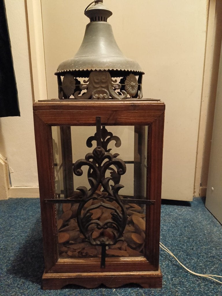 Decoratieve Lantaarn met verlichting, Huis en Inrichting, Woonaccessoires | Kandelaars en Kaarsen, Ophalen, Zo goed als nieuw