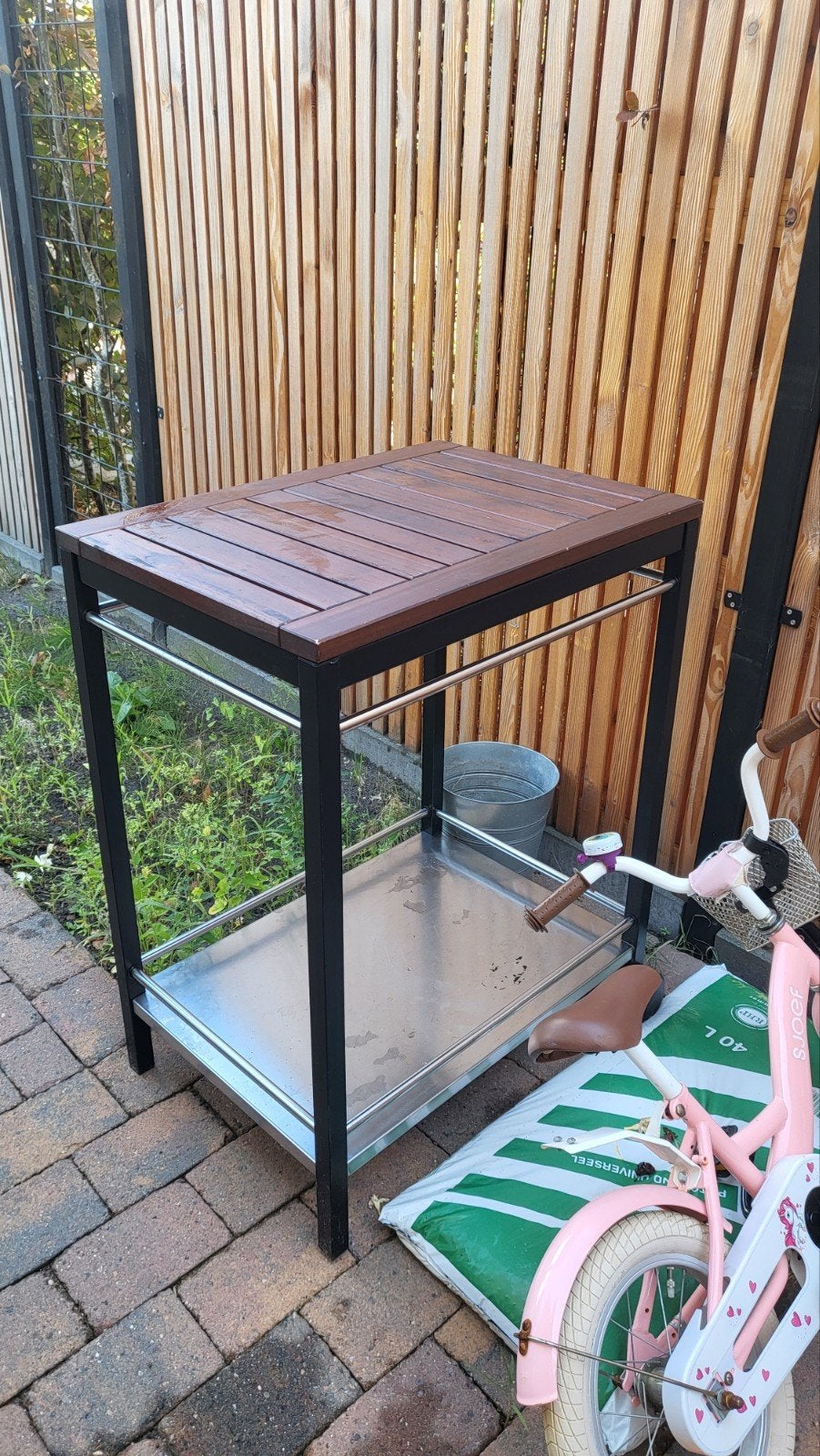Ikea Applaro Trolley Hout Metaal, Ophalen, Gebruikt, Rechthoekig, Hout
