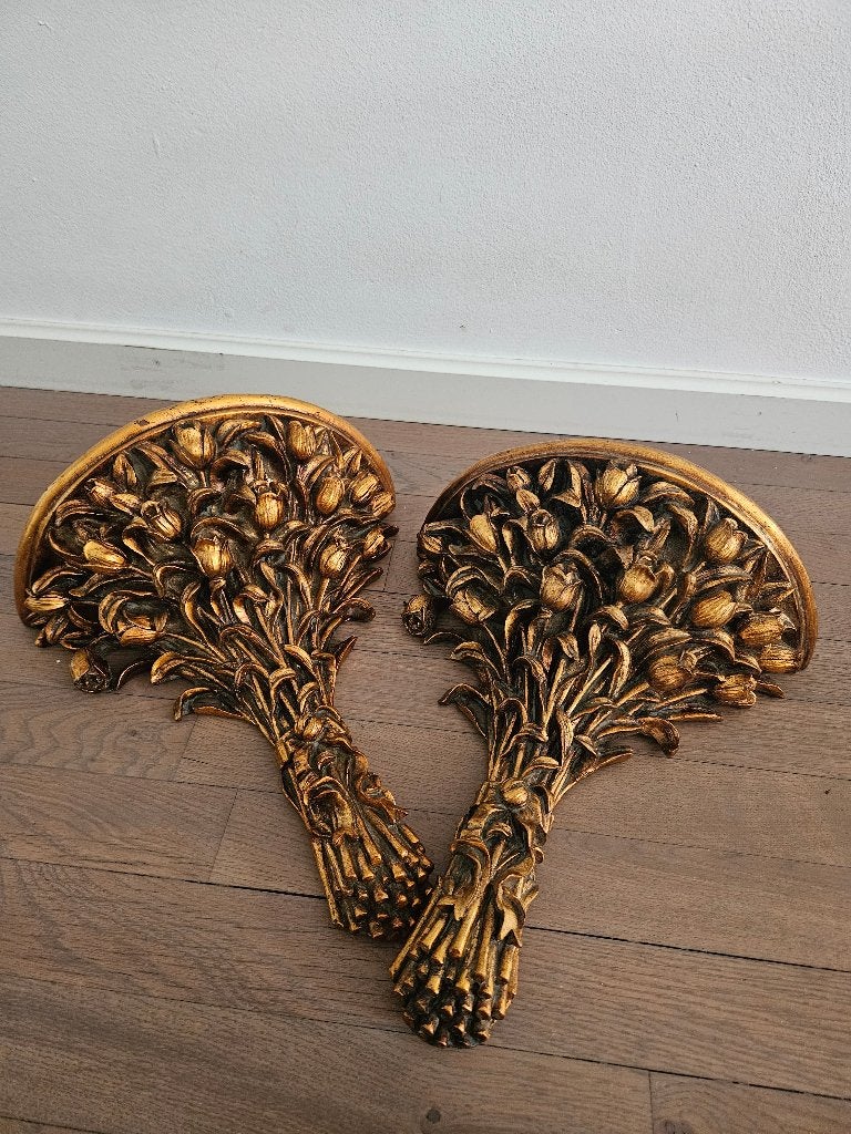 Wandconsol goud rose rococo stijl., Ophalen of Verzenden
