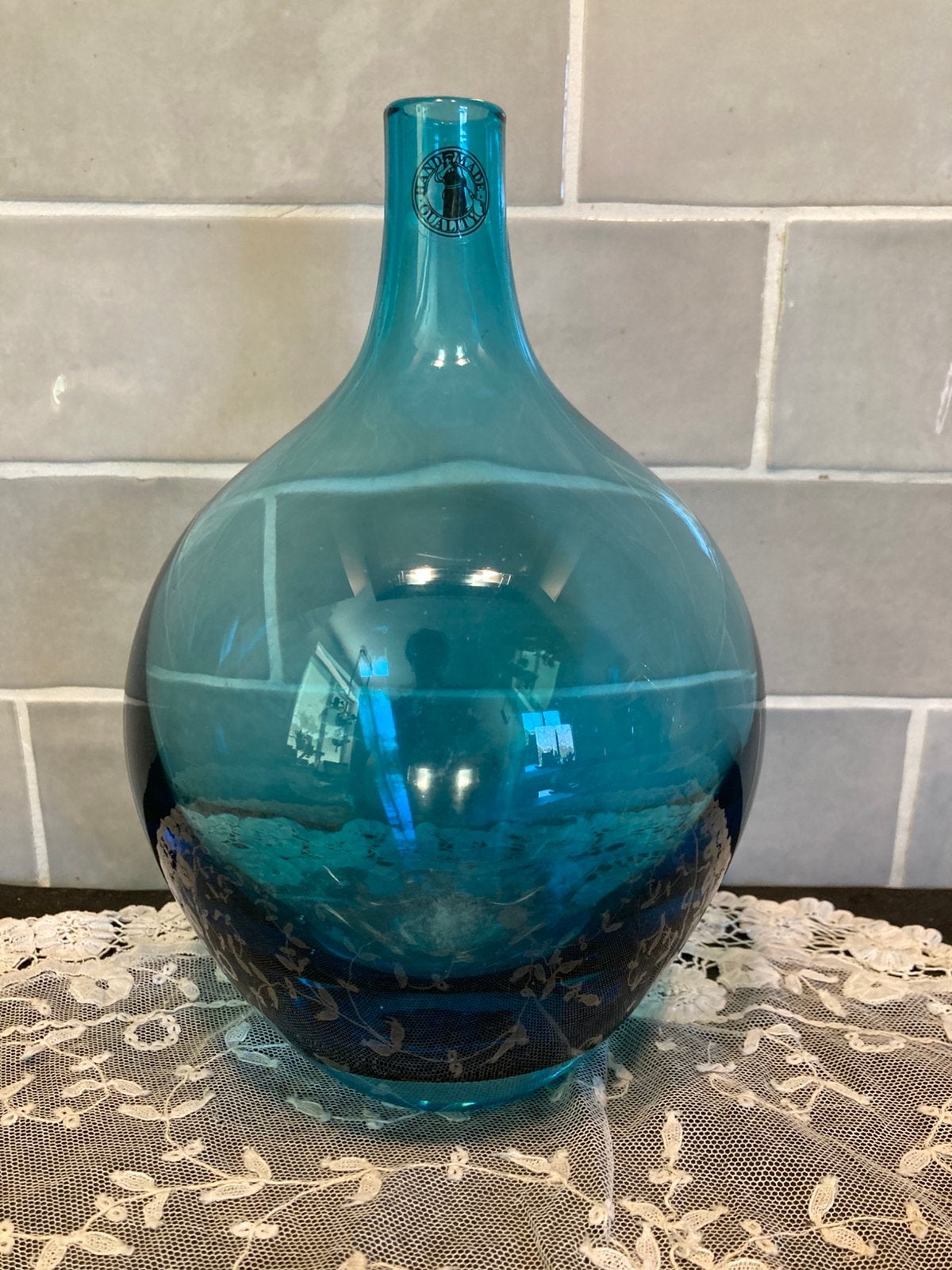 Vaasje Solong Ikea blauw (060425c), Ophalen of Verzenden, Zo goed als nieuw, Blauw, Glas